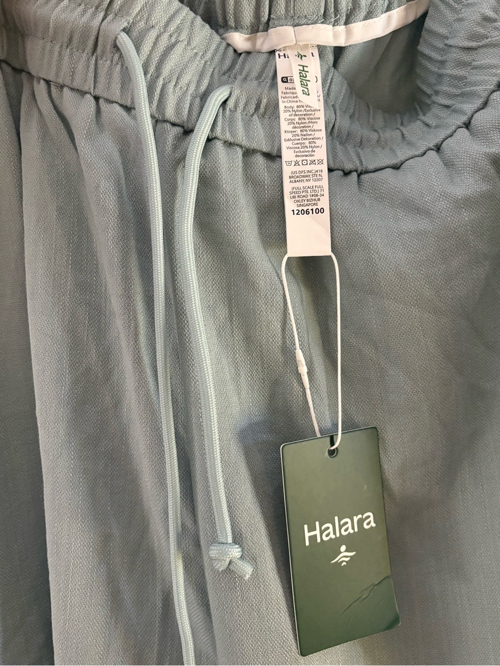 Halara Light Seafoam Wide-Leg Drawstring Pants NWT Size XL - Picture 3 of 5